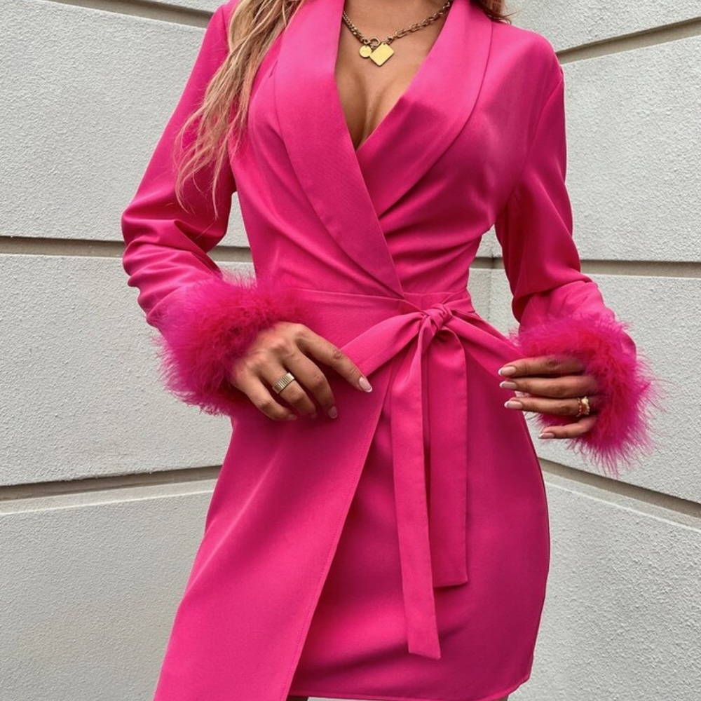 Belle Shawl Collar Wrap Knot Side Dress